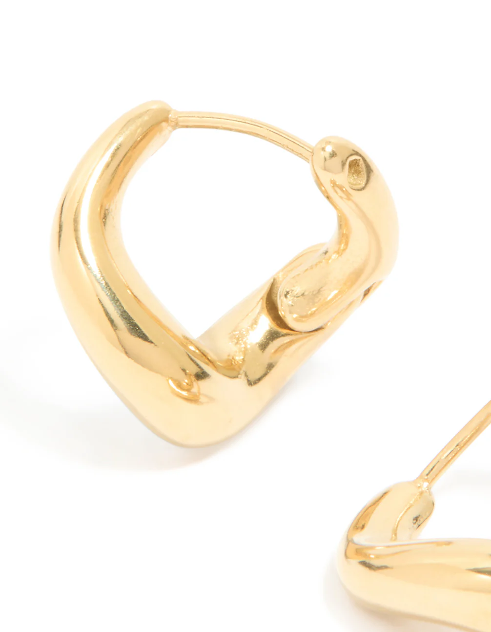 Waterproof Gold Plated Stainless Steel Bendy Metal Hoop Earrings - Image 2