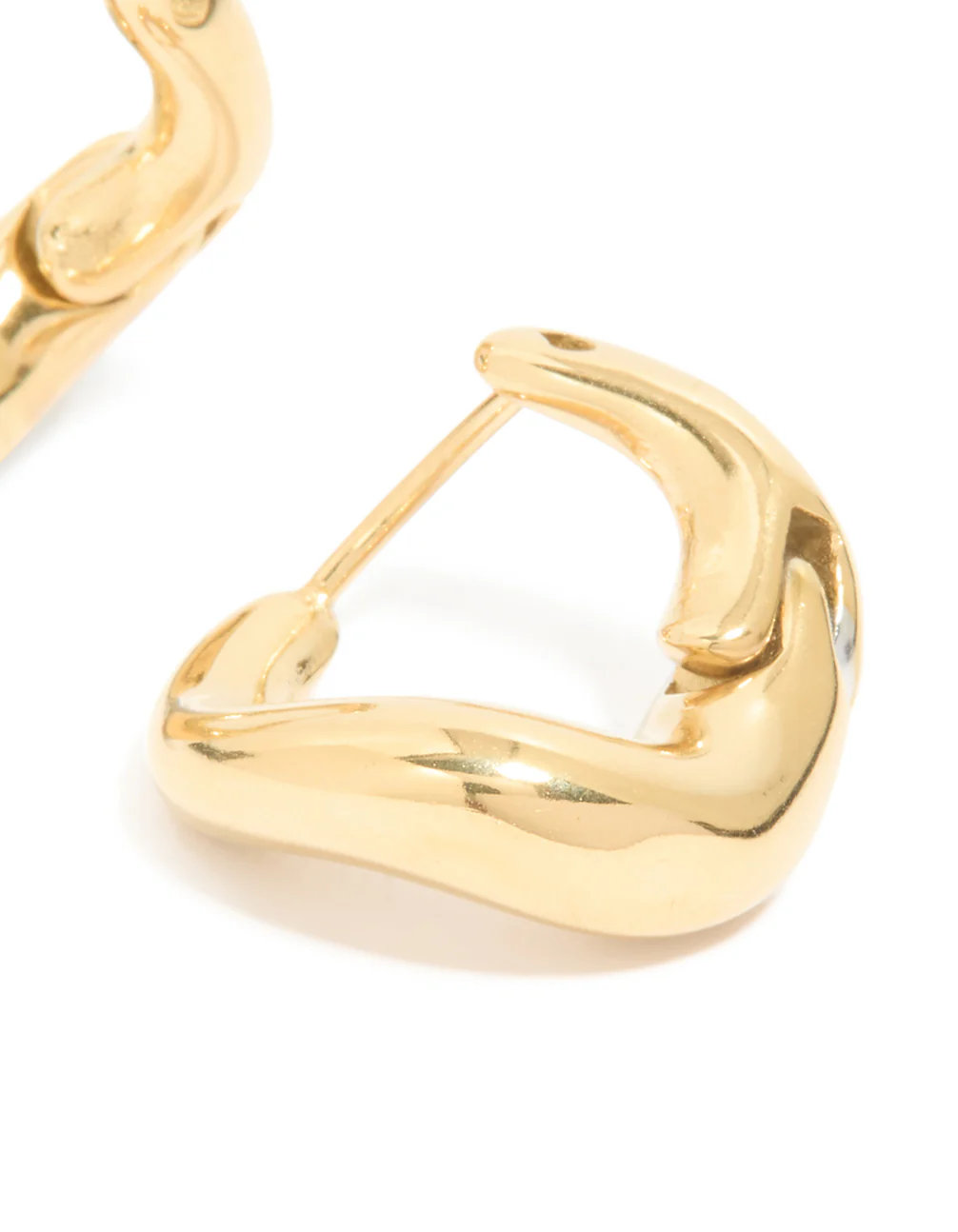 Waterproof Gold Plated Stainless Steel Bendy Metal Hoop Earrings - Image 3