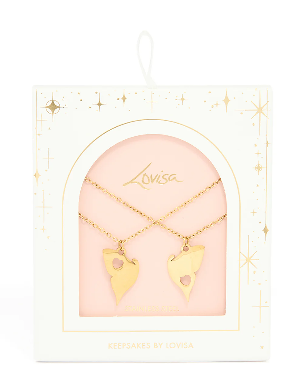 Waterproof Gold Plated Stainless Steel BFF Butterfly Necklaces 2-Pack - Image 3