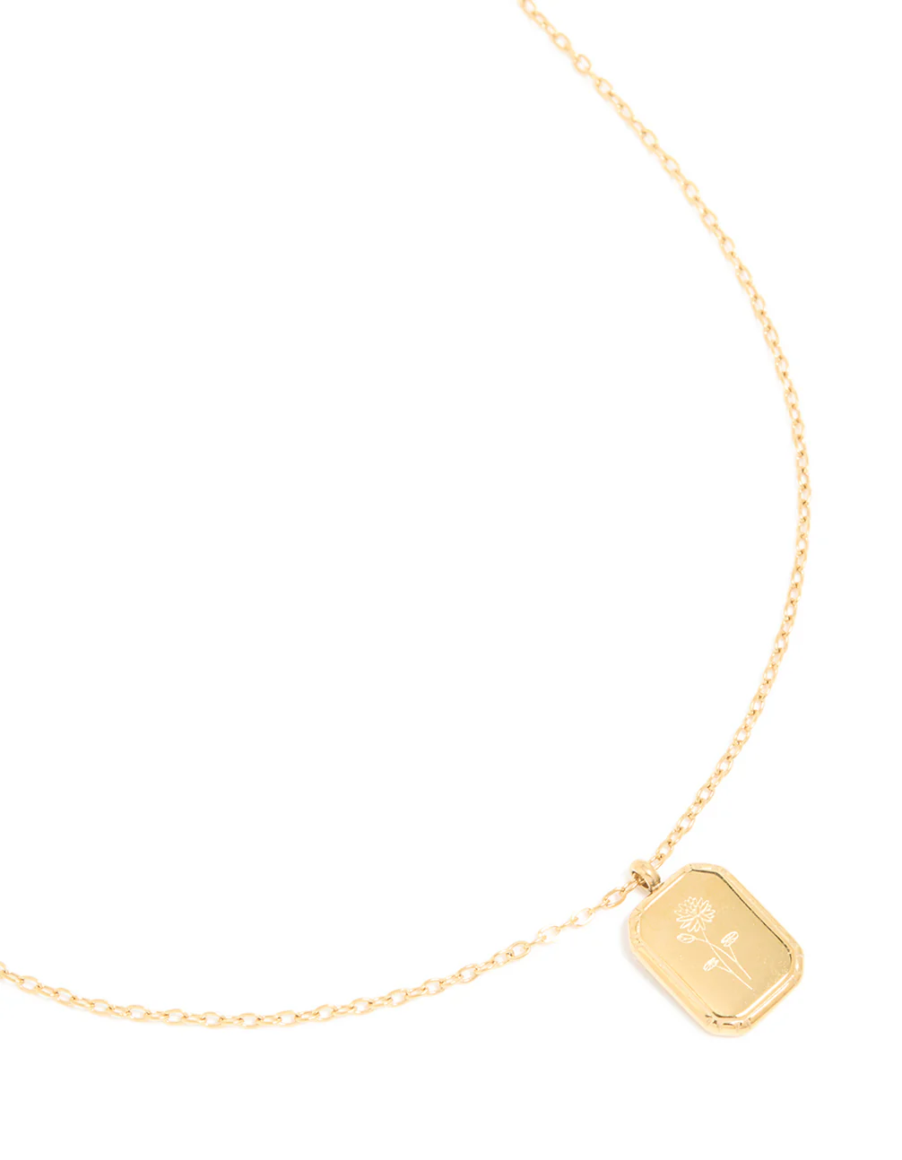Waterproof Gold Plated Stainless Steel Birth Flower July Larkspur Necklace - Image 2