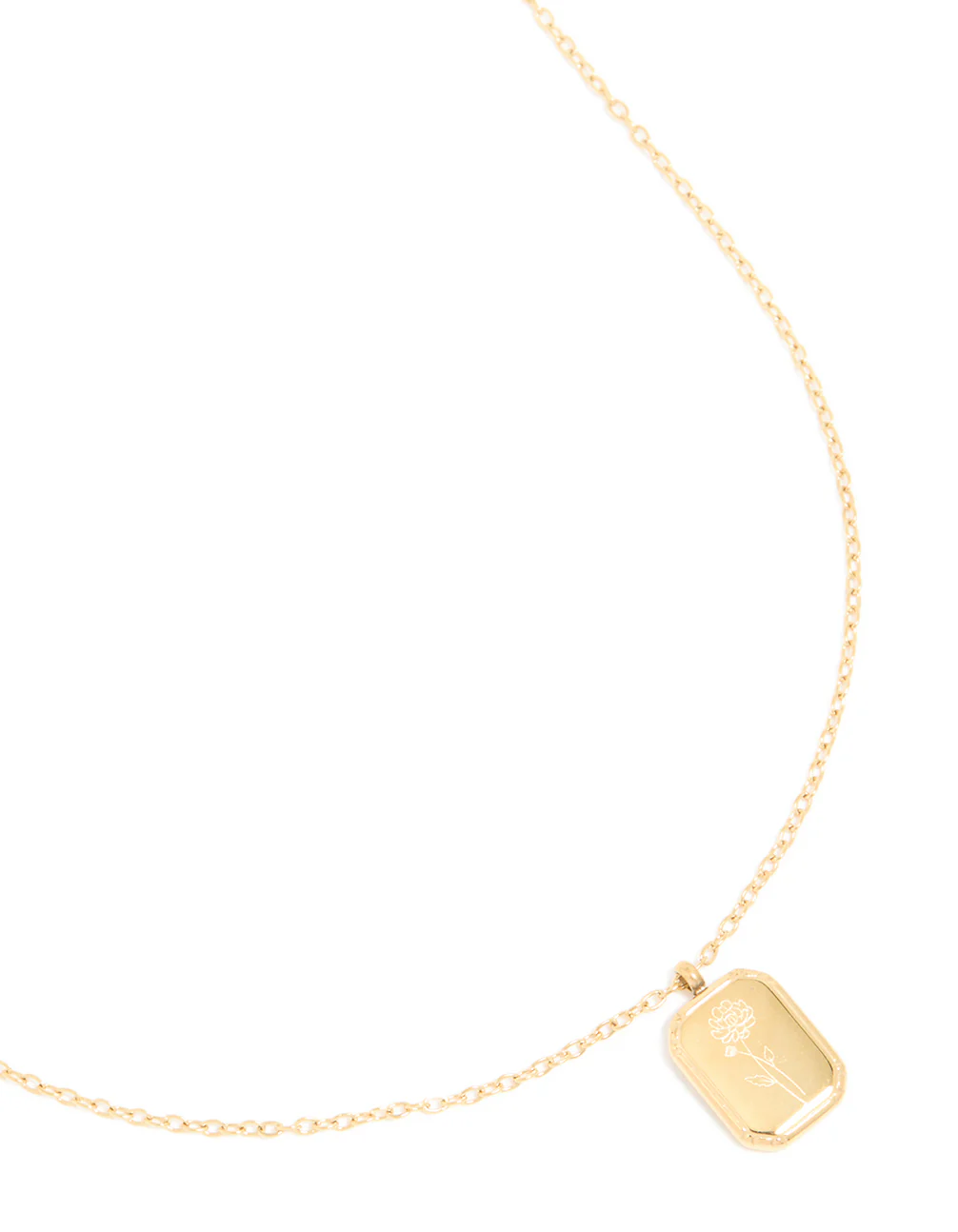Waterproof Gold Plated Stainless Steel Birth Flower November Chrysanthemum Necklace - Image 2