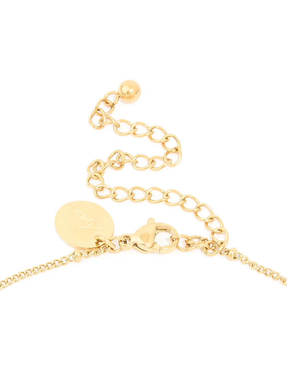 Waterproof Gold Plated Stainless Steel Black Tab Necklace - Image 5