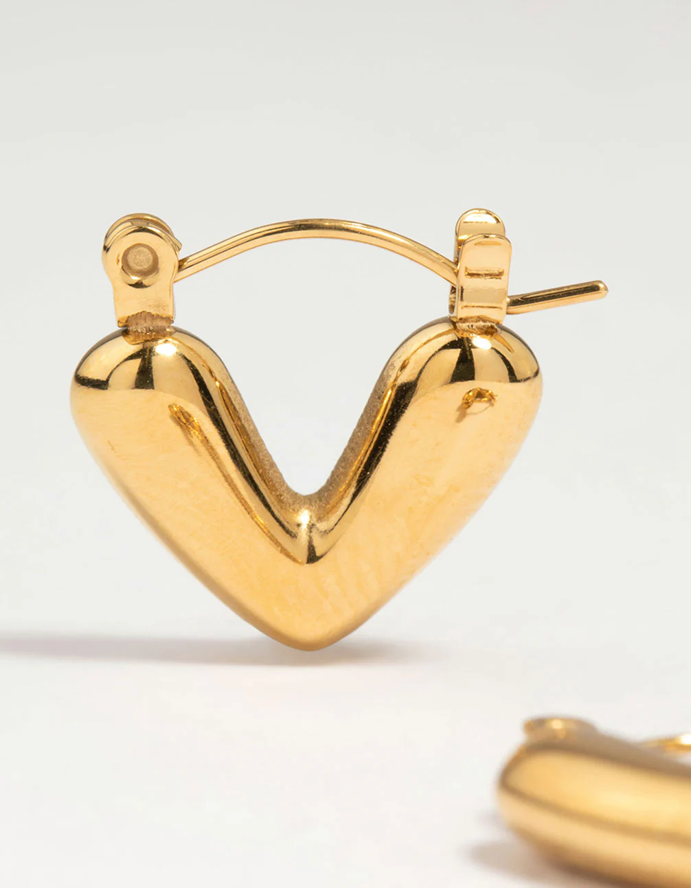 Waterproof Gold Plated Stainless Steel Bold Hoop Earrings - Image 4