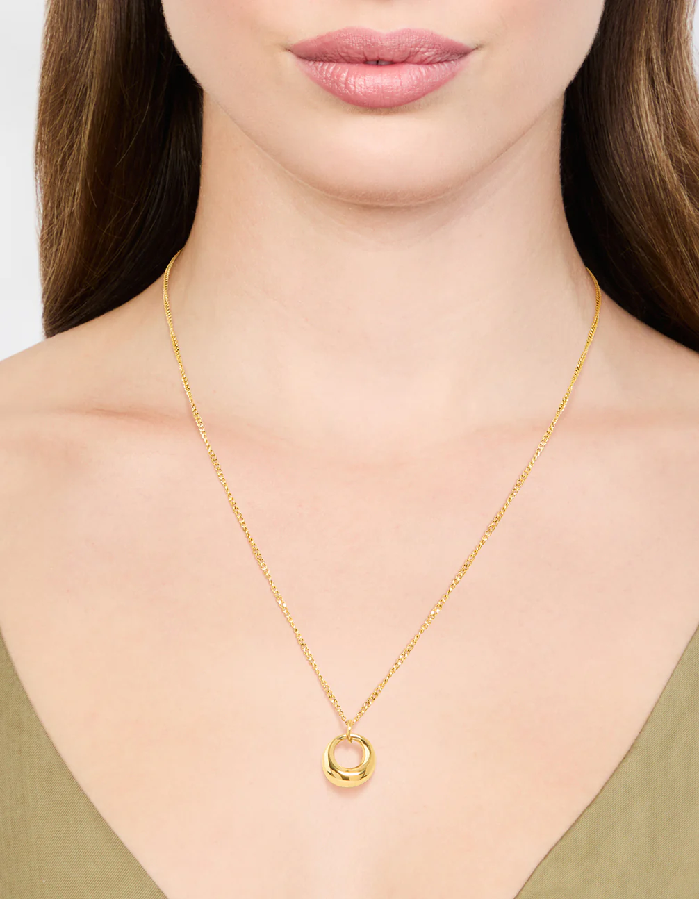 Waterproof Gold Plated Stainless Steel Bold Pendant Necklace - Image 2