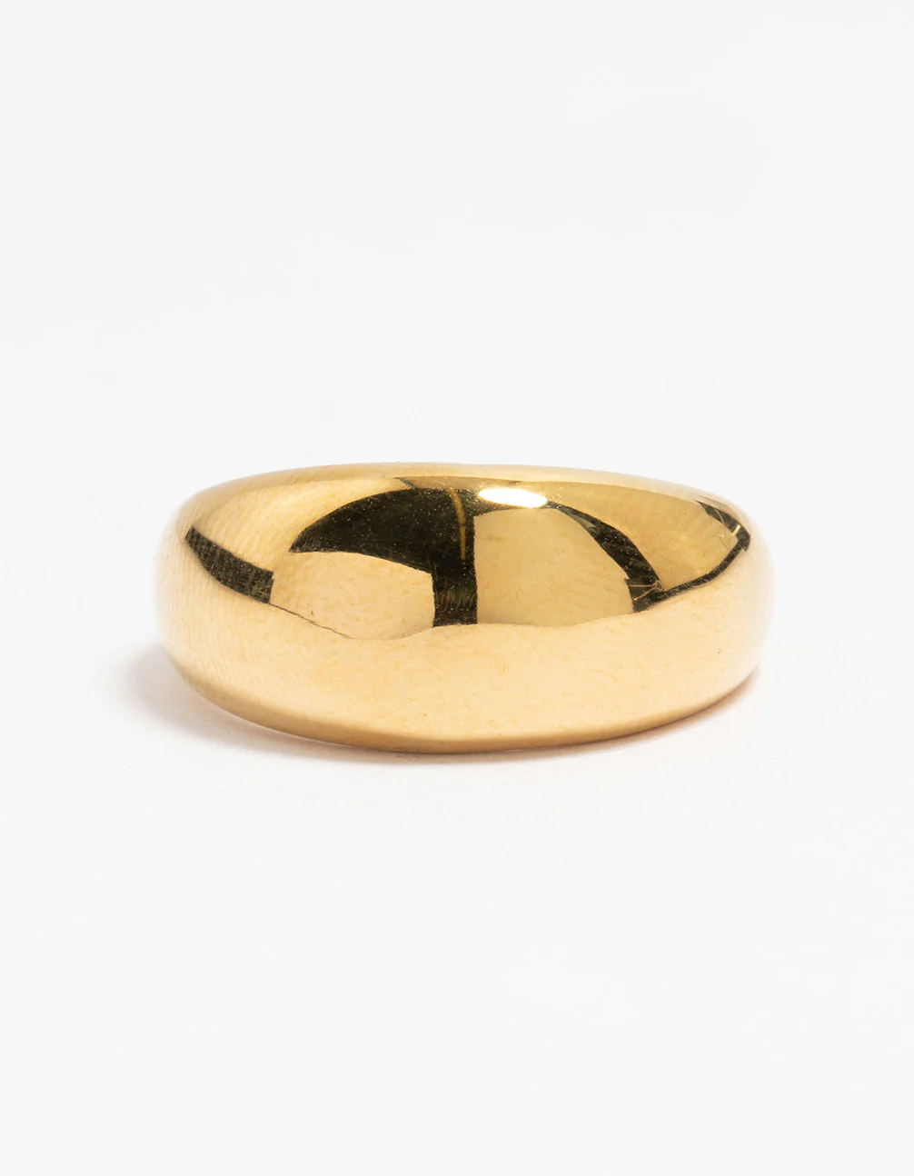 Waterproof Gold Plated Stainless Steel Thick Signet Ring - Image 2