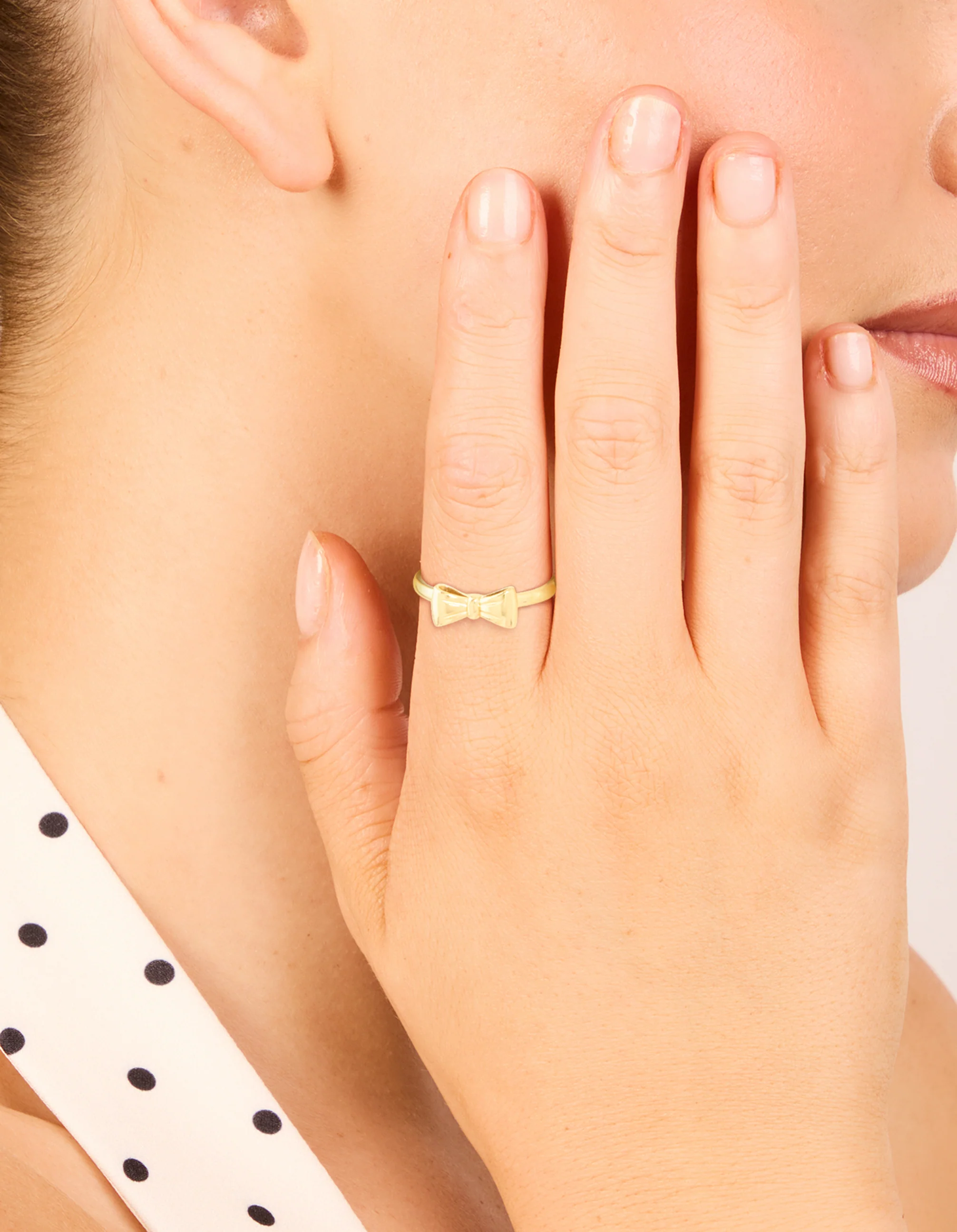 Waterproof Gold Plated Stainless Steel Bow Ring - Image 2