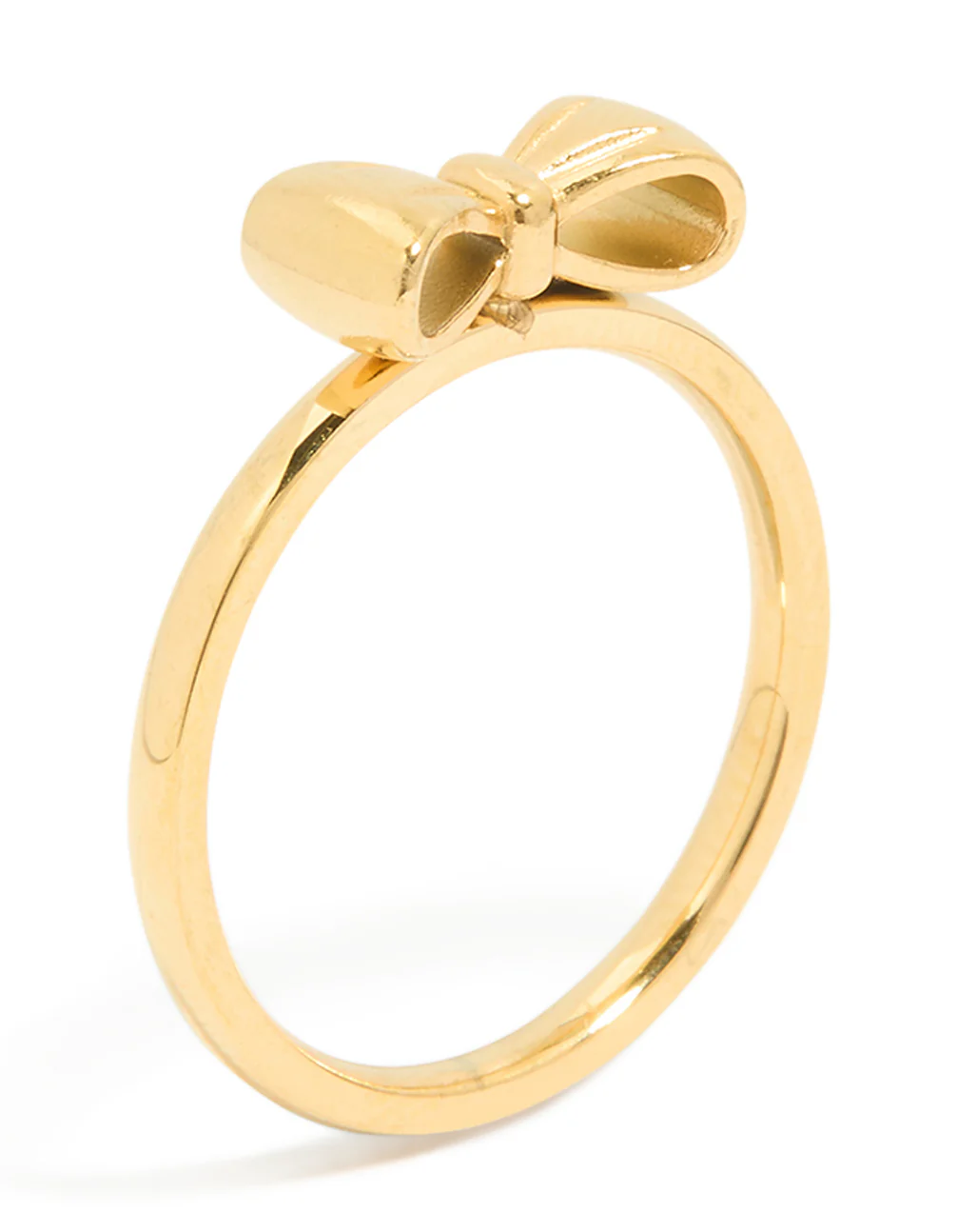 Waterproof Gold Plated Stainless Steel Bow Ring - Image 4