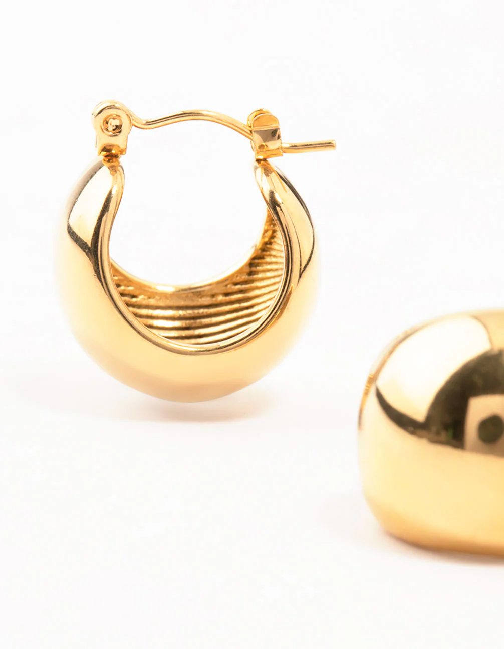 Waterproof Gold Plated Stainless Steel Bubble Hoop Earrings - Image 4