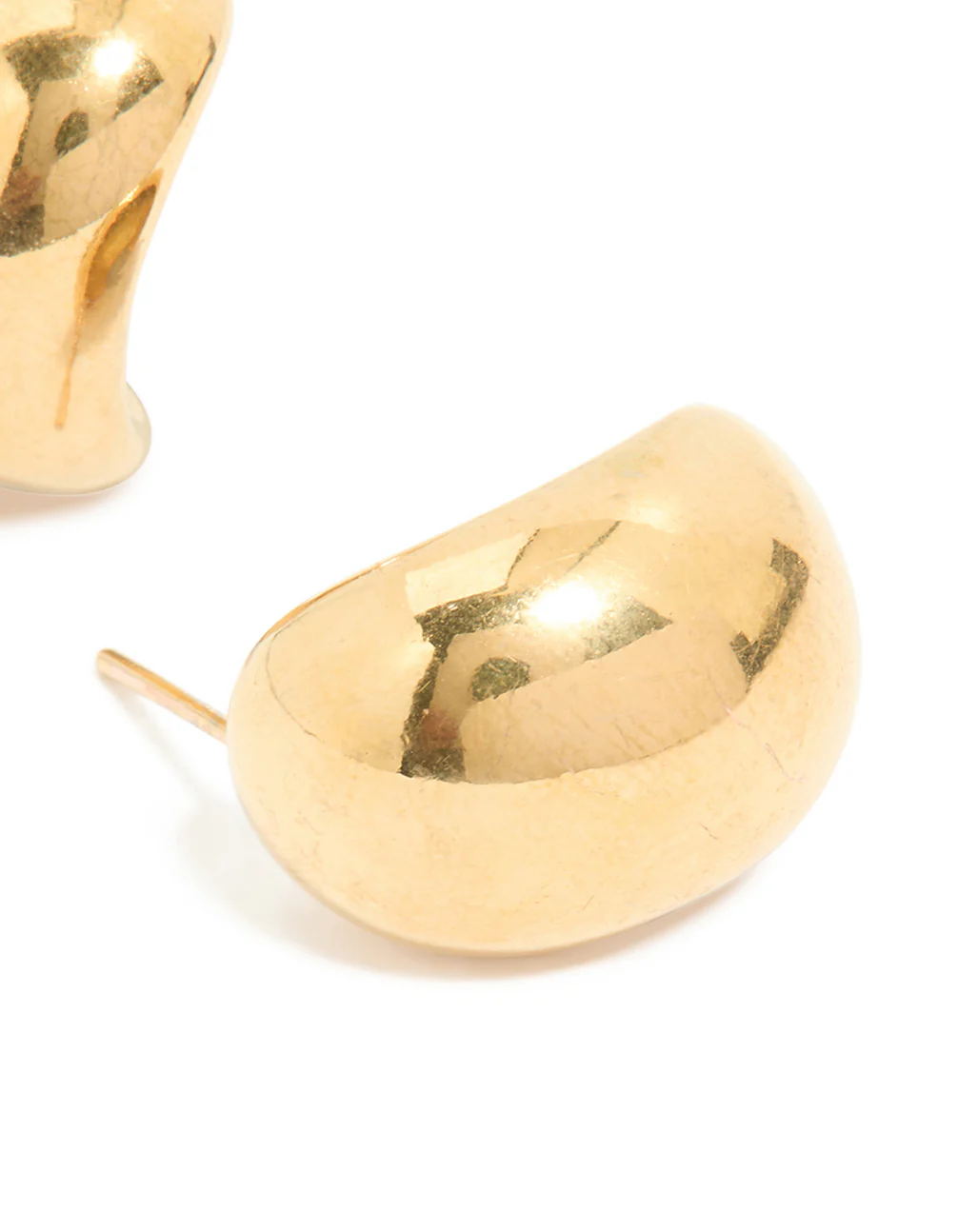 Waterproof Gold Plated Stainless Steel Bubble Round Hoop Earrings - Image 2