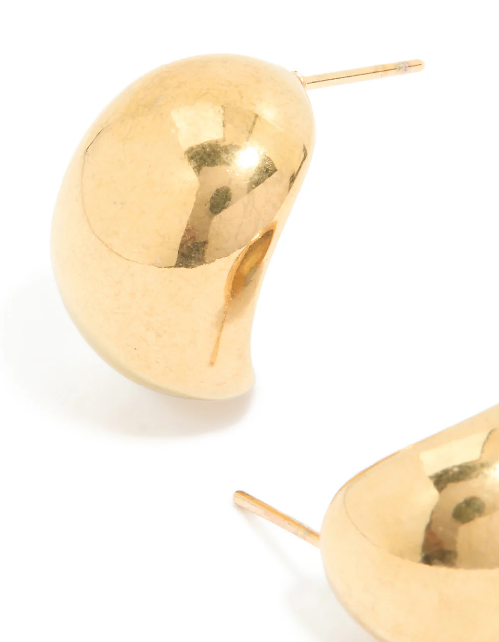 Waterproof Gold Plated Stainless Steel Bubble Round Hoop Earrings - Image 3