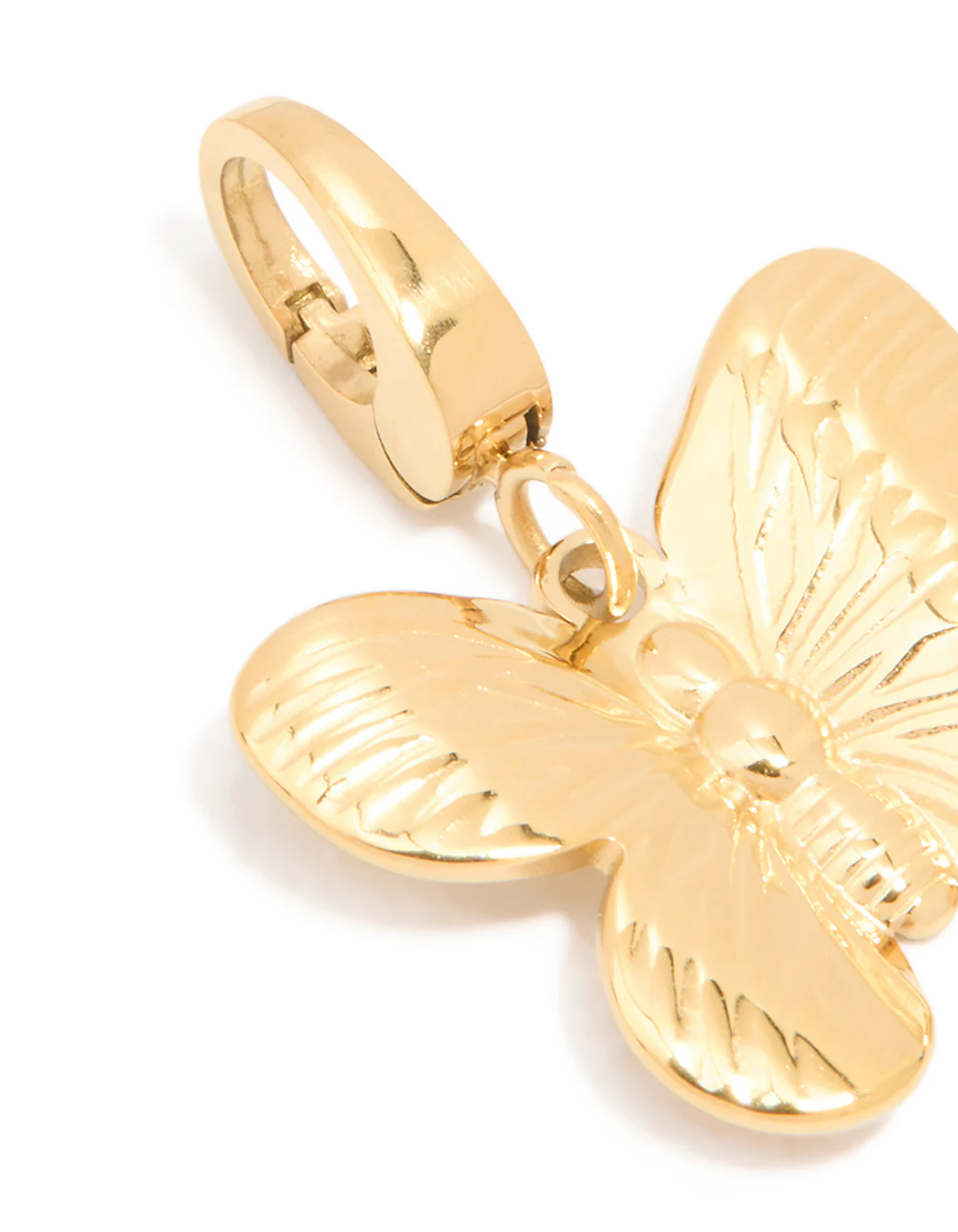 Waterproof Gold Plated Stainless Steel Butterfly Charm - Image 3