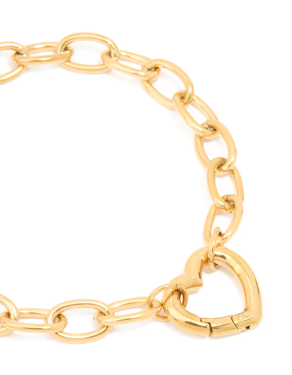 Waterproof Gold Plated Stainless Steel Chain Heart Clasp Bracelet - Image 4