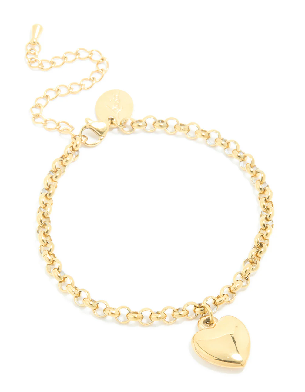 Waterproof Gold Plated Stainless Steel Chunky Heart Bracelet - Image 2