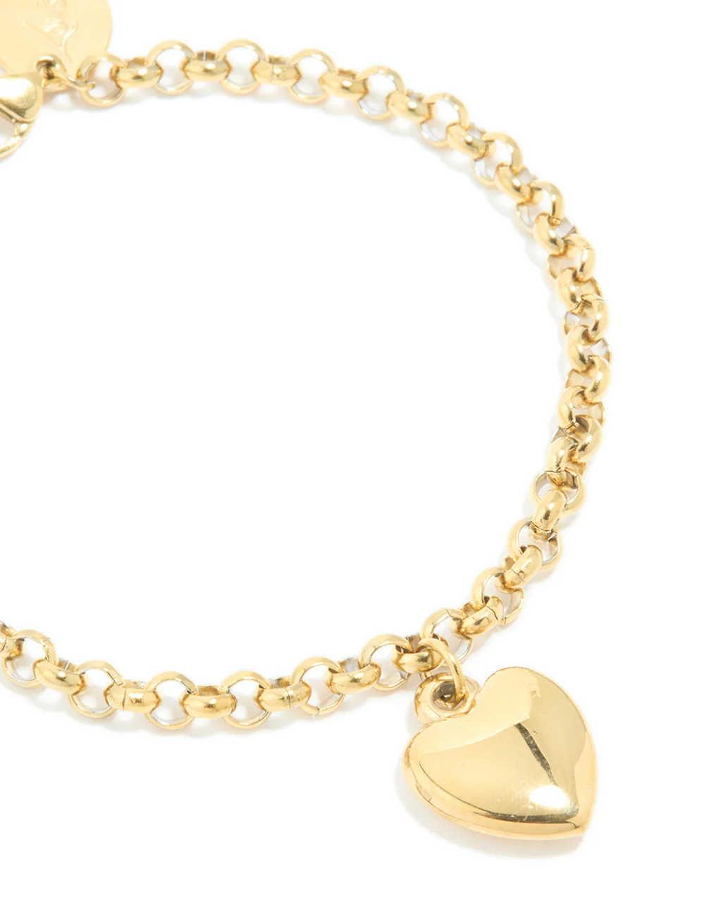 Waterproof Gold Plated Stainless Steel Chunky Heart Bracelet - Image 4