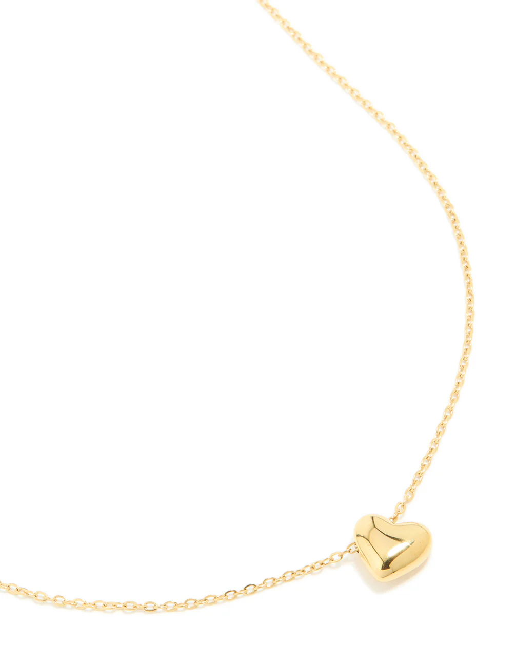 Waterproof Gold Plated Stainless Steel Chunky Heart Pendant Necklace - Image 2