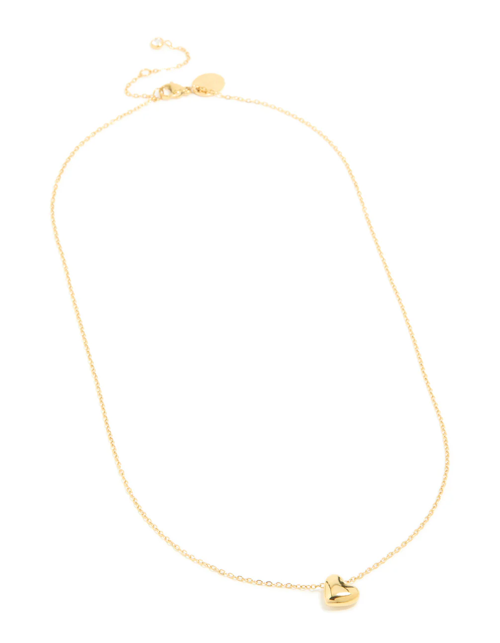 Waterproof Gold Plated Stainless Steel Chunky Heart Pendant Necklace - Image 4