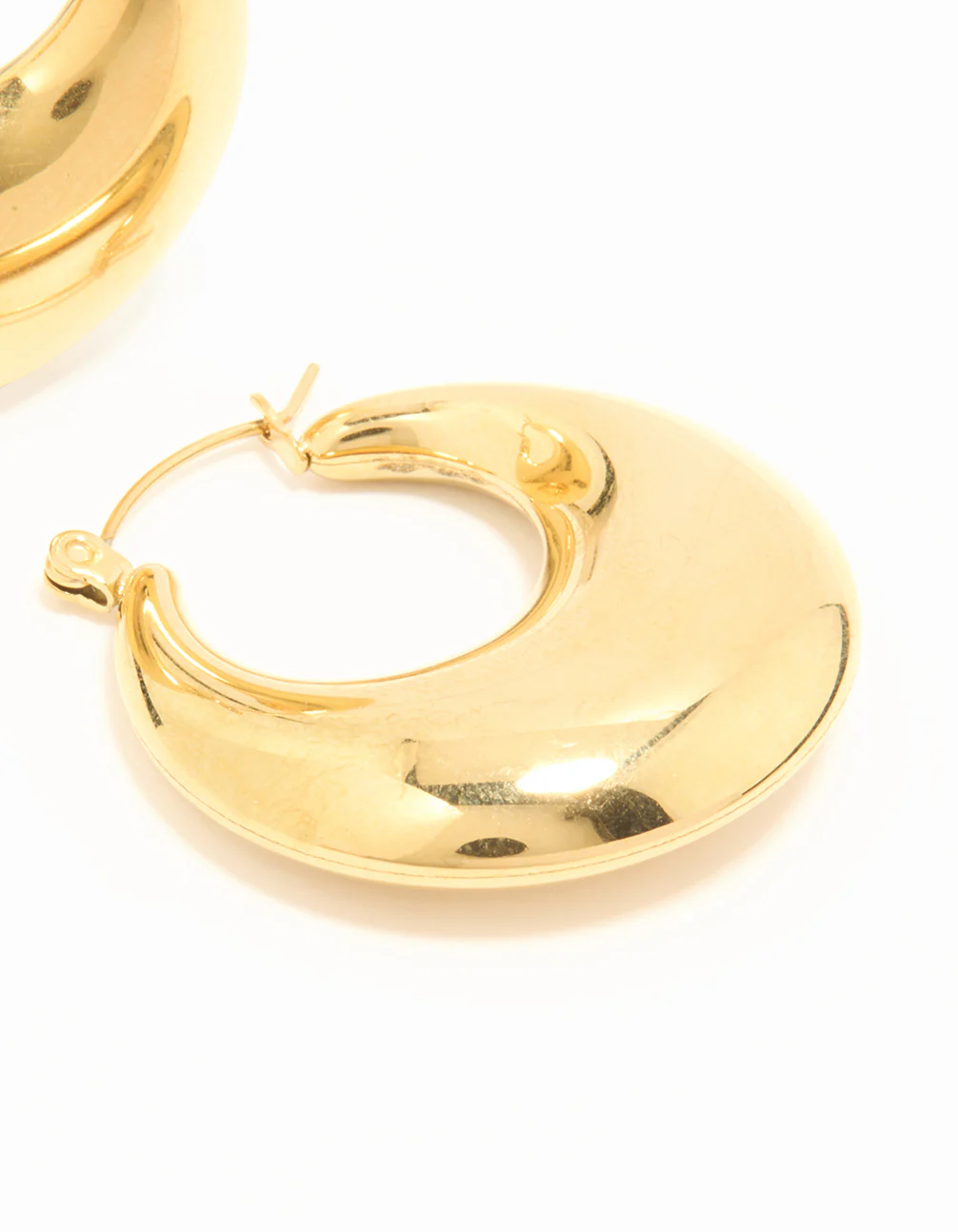 Waterproof Gold Plated Stainless Steel Chunky Hoop Earrings - Image 3