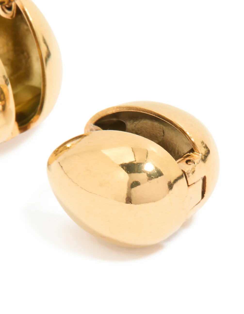 Waterproof Gold Plated Stainless Steel Chunky Pebble Huggie Earrings - Image 3