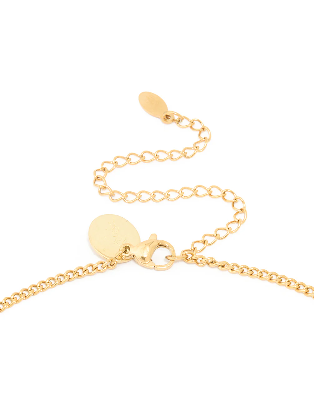 Waterproof Gold Plated Stainless Steel Circle Aquarius Zodiac Sign Necklace - Image 5
