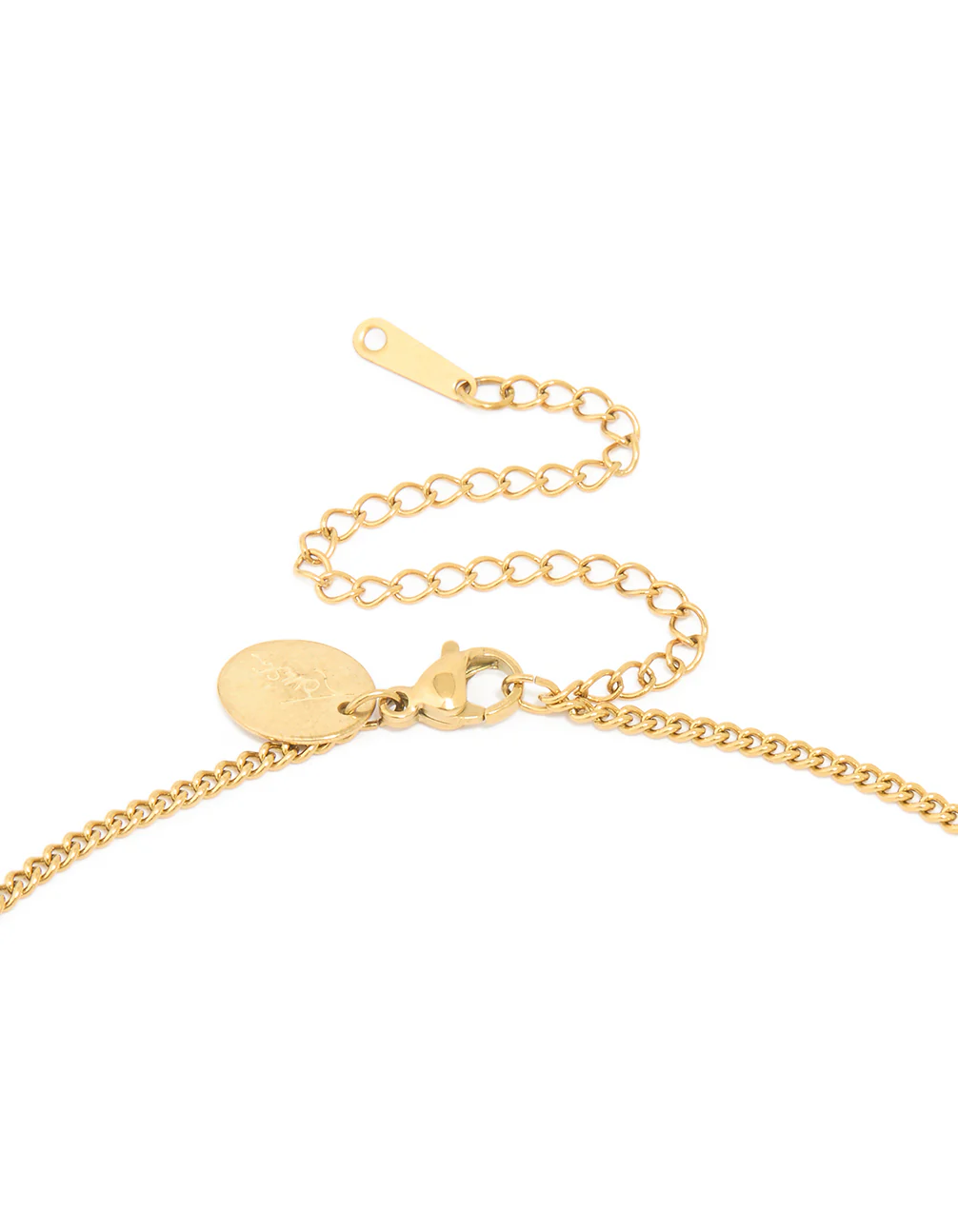Waterproof Gold Plated Stainless Steel Circle Gemini Zodiac Sign Necklace - Image 5