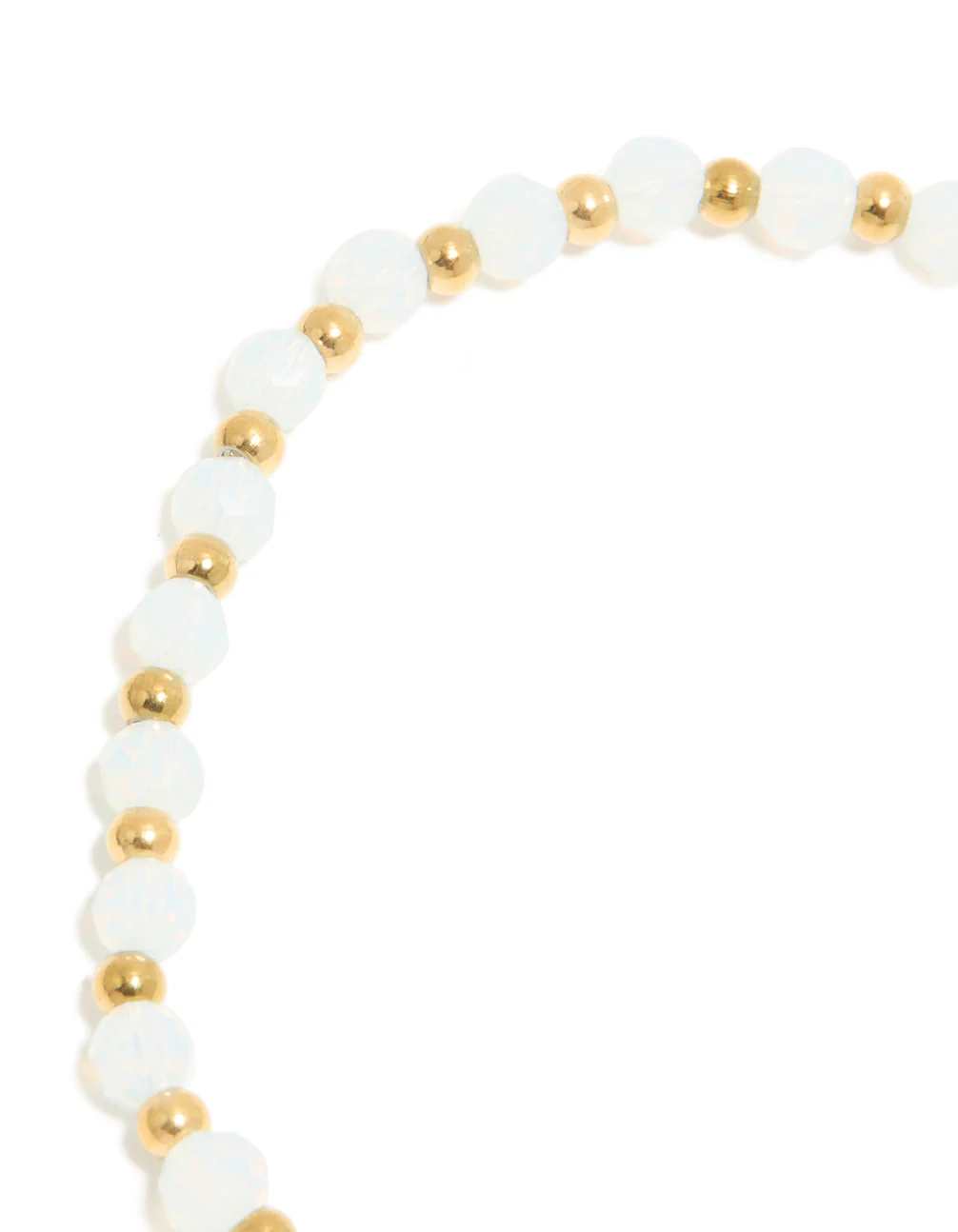Waterproof Gold Plated Stainless Steel Clear Quartz Semi Precious Stone & Heart Link Chain Bracelet - Image 3