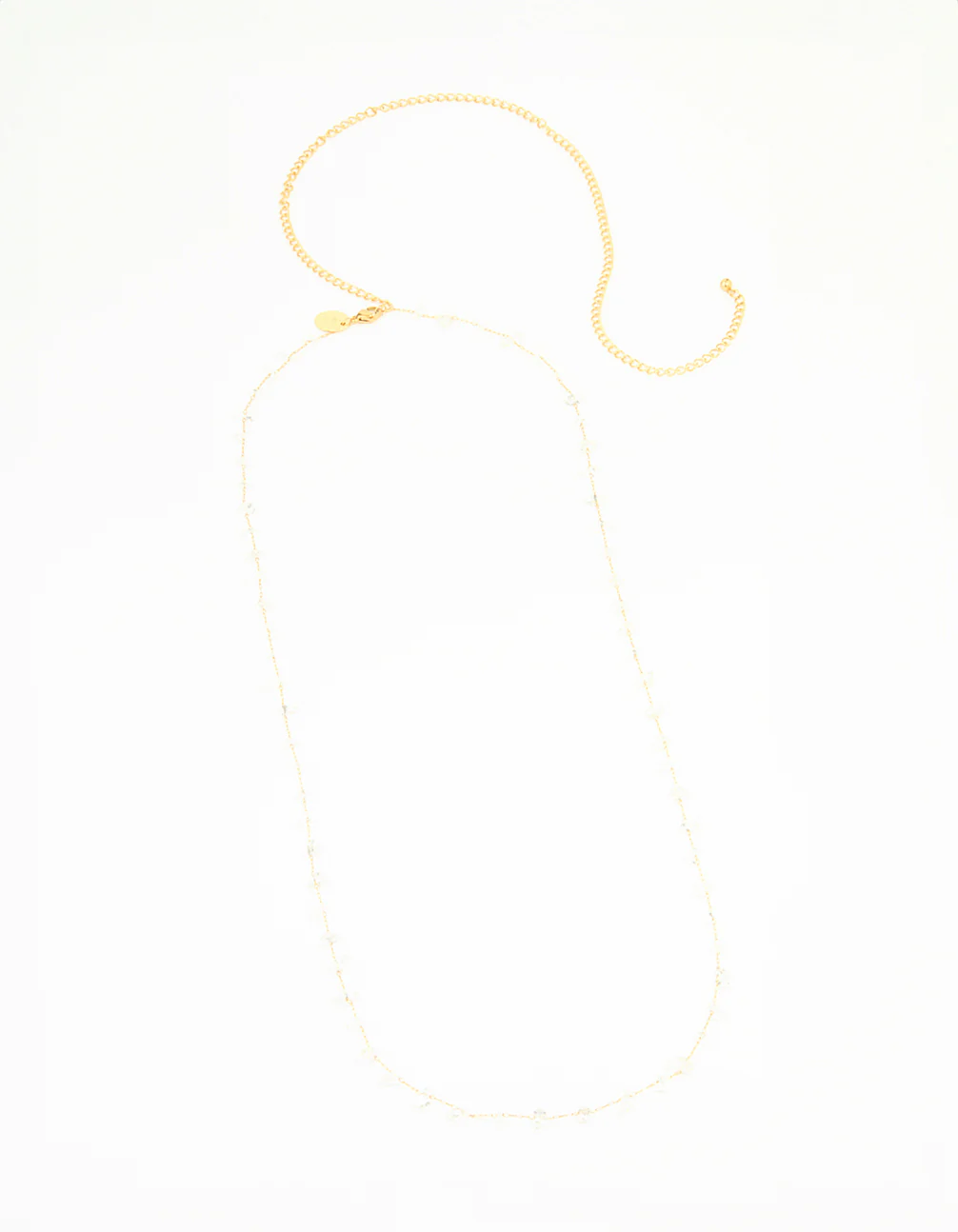 Waterproof Gold Plated Stainless Steel Clear Semiprecious Stone Waist Chain - Image 2