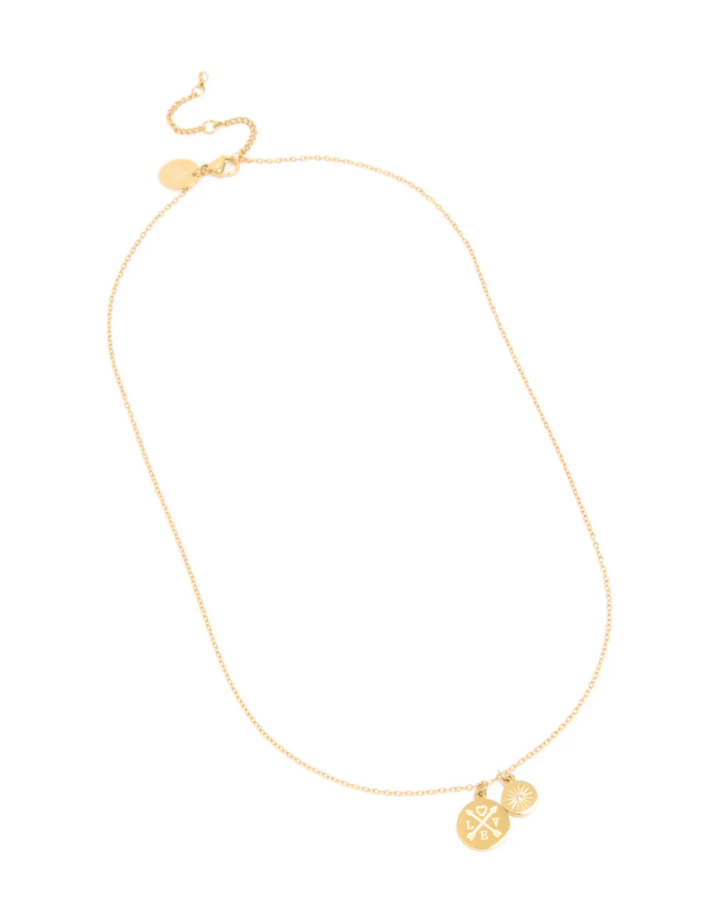 Waterproof Gold Plated Stainless Steel Compass Pendant Necklace - Image 2