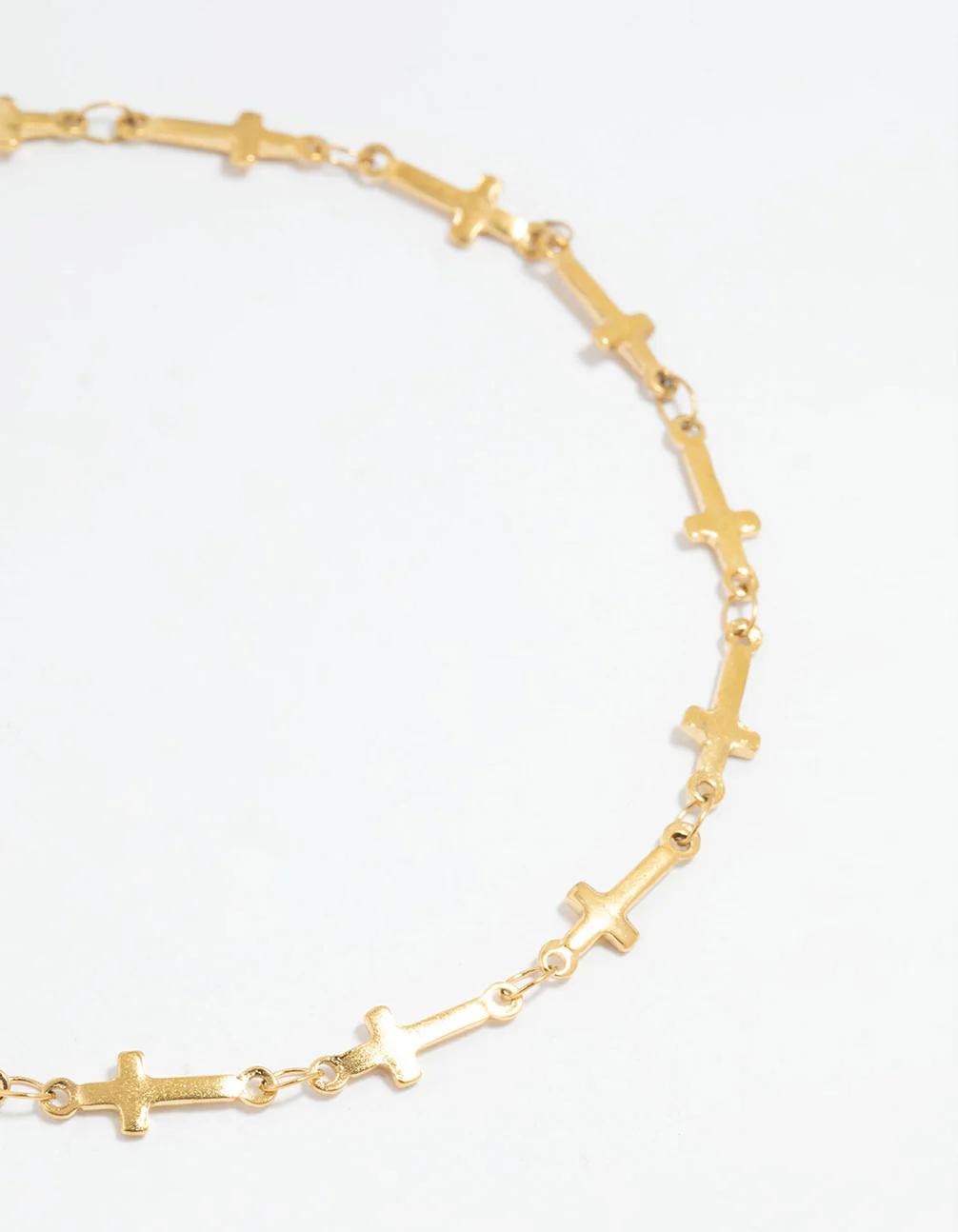 Waterproof Gold Plated Stainless Steel Cross Anklet - Image 2