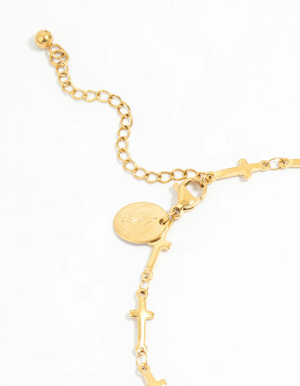 Waterproof Gold Plated Stainless Steel Cross Anklet - Image 3