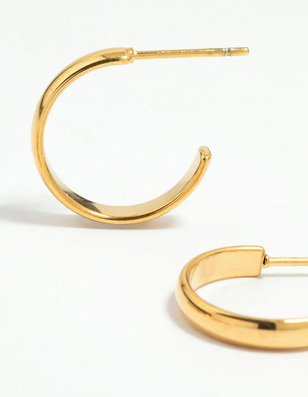 Waterproof Gold Plated Stainless Steel Cross Hoop Earrings 2-Pack - Image 5
