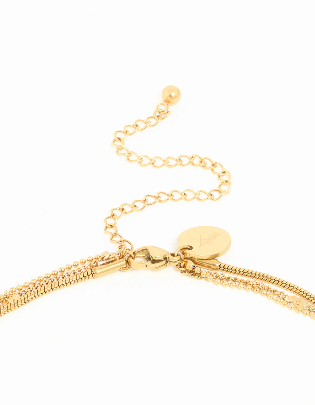 Waterproof Gold Plated Stainless Steel Cross Layered Necklace - Image 3