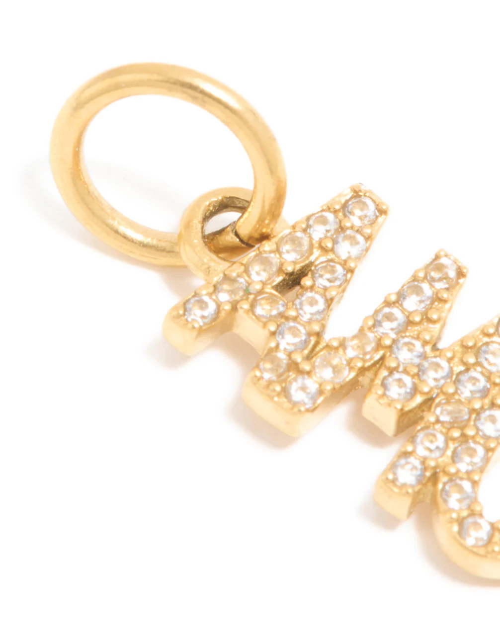 Waterproof Gold Plated Stainless Steel Cubic Zirconia Amore Charm - Image 2