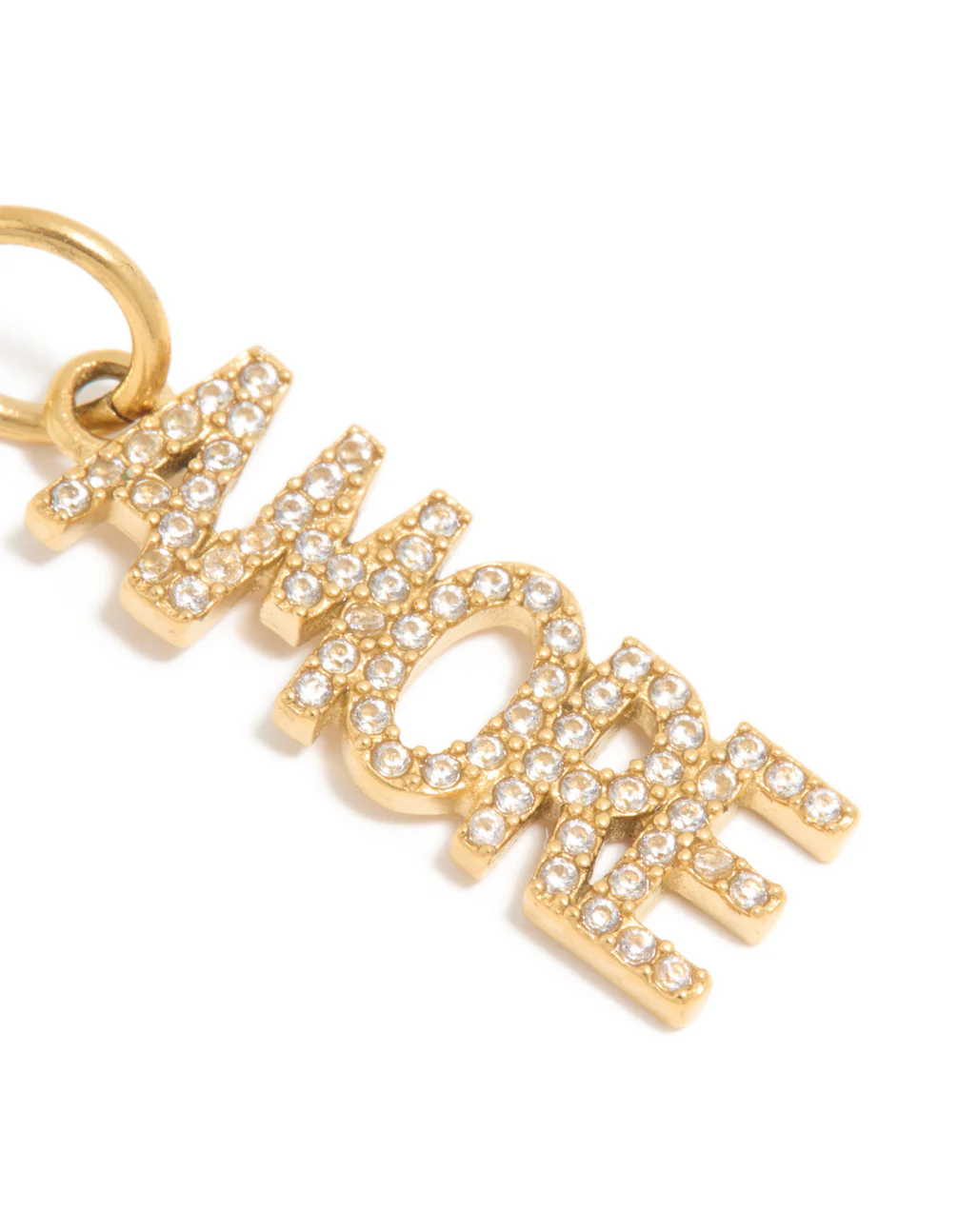 Waterproof Gold Plated Stainless Steel Cubic Zirconia Amore Charm - Image 3