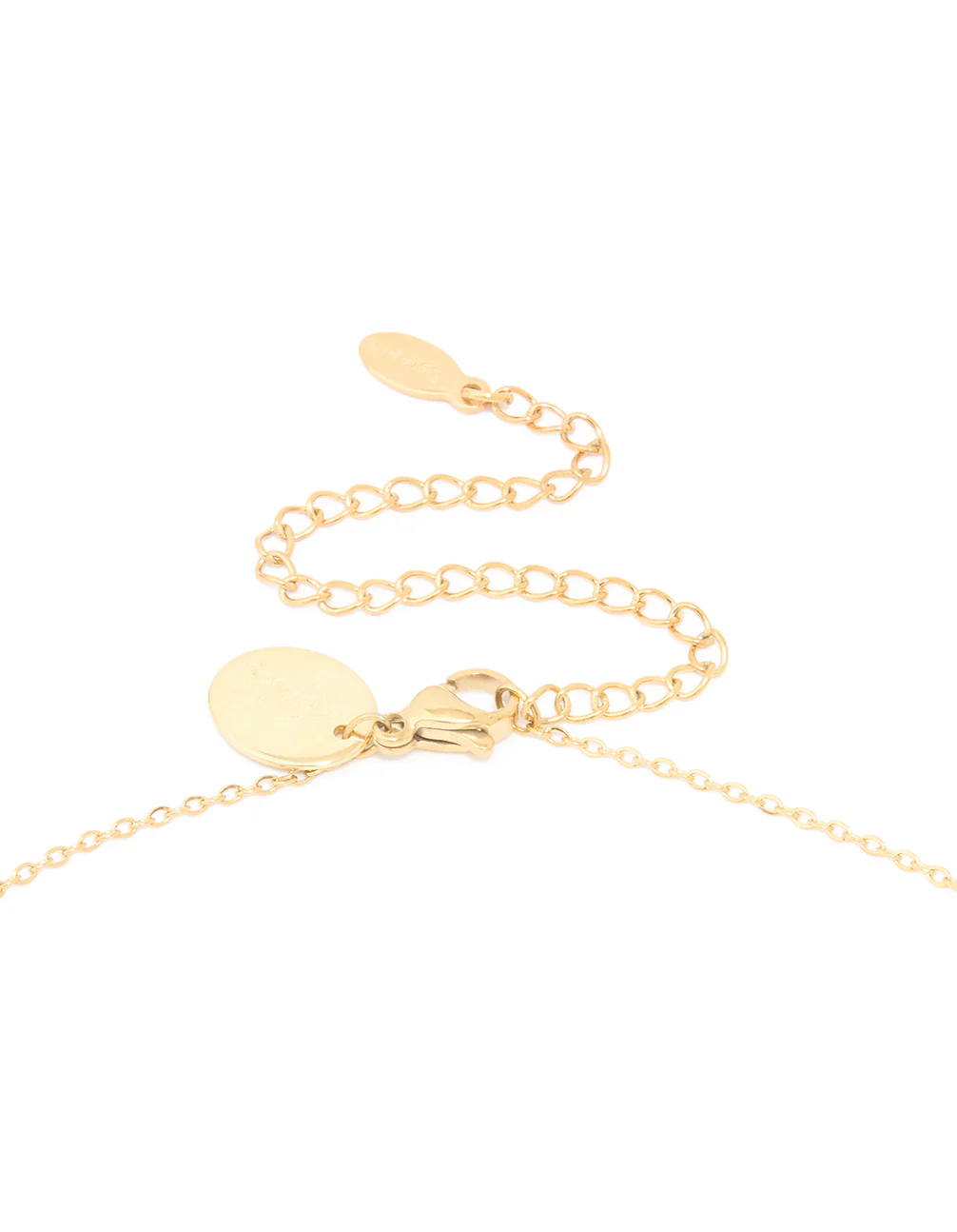 Waterproof Gold Plated Stainless Steel Cubic Zirconia Aquarius Zodiac Sign Necklace - Image 5