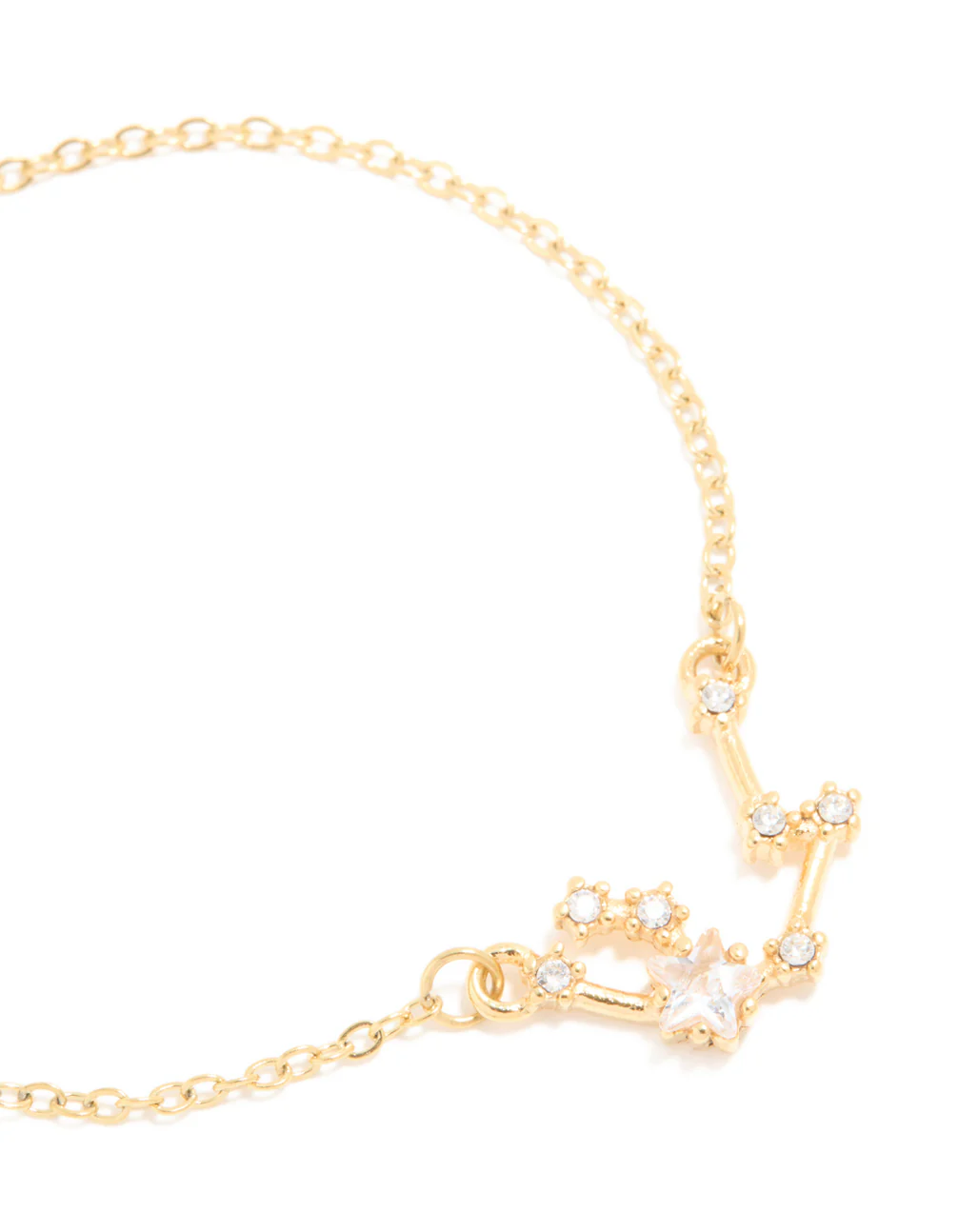 Waterproof Gold Plated Stainless Steel Cubic Zirconia Aquarius Zodiac Sign Bracelet - Image 4
