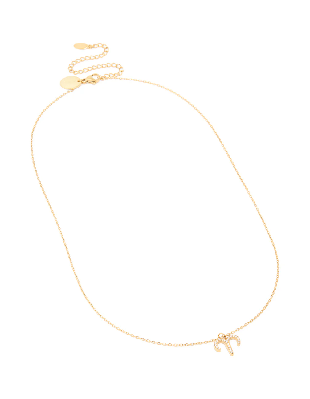Waterproof Gold Plated Stainless Steel Cubic Zirconia Aries Zodiac Sign Necklace - Image 4