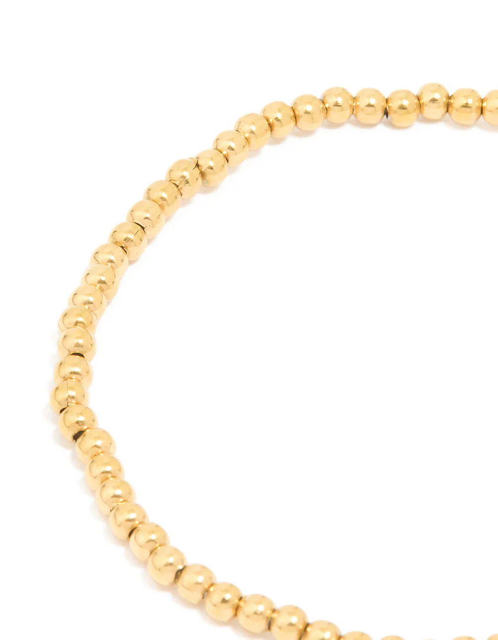 Waterproof Gold Plated Stainless Steel Cubic Zirconia Ball Stretch Bracelet - Image 3