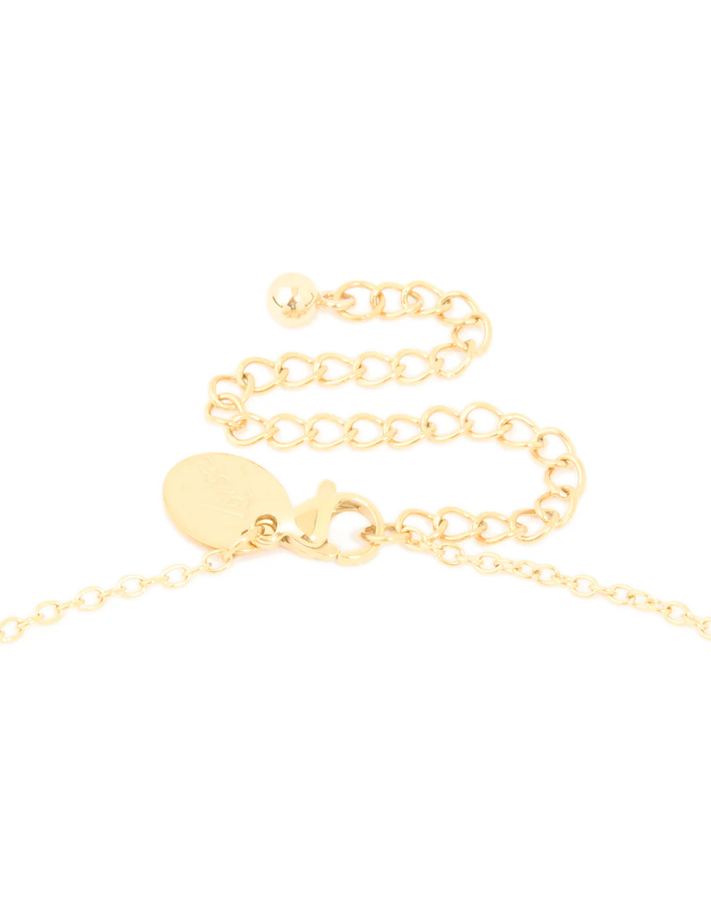 Waterproof Gold Plated Stainless Steel Cubic Zirconia Bezel Y-Necklace - Image 3