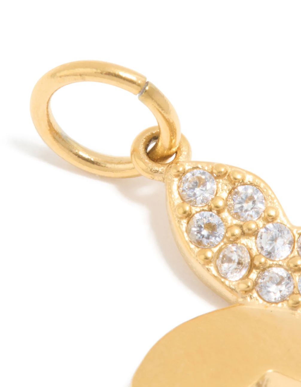 Waterproof Gold Plated Stainless Steel Cubic Zirconia Butterfly Charm - Image 2