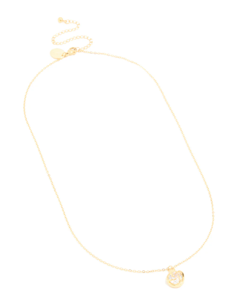 Waterproof Gold Plated Stainless Steel Cubic Zirconia Claw-Set Pendant Necklace - Image 4