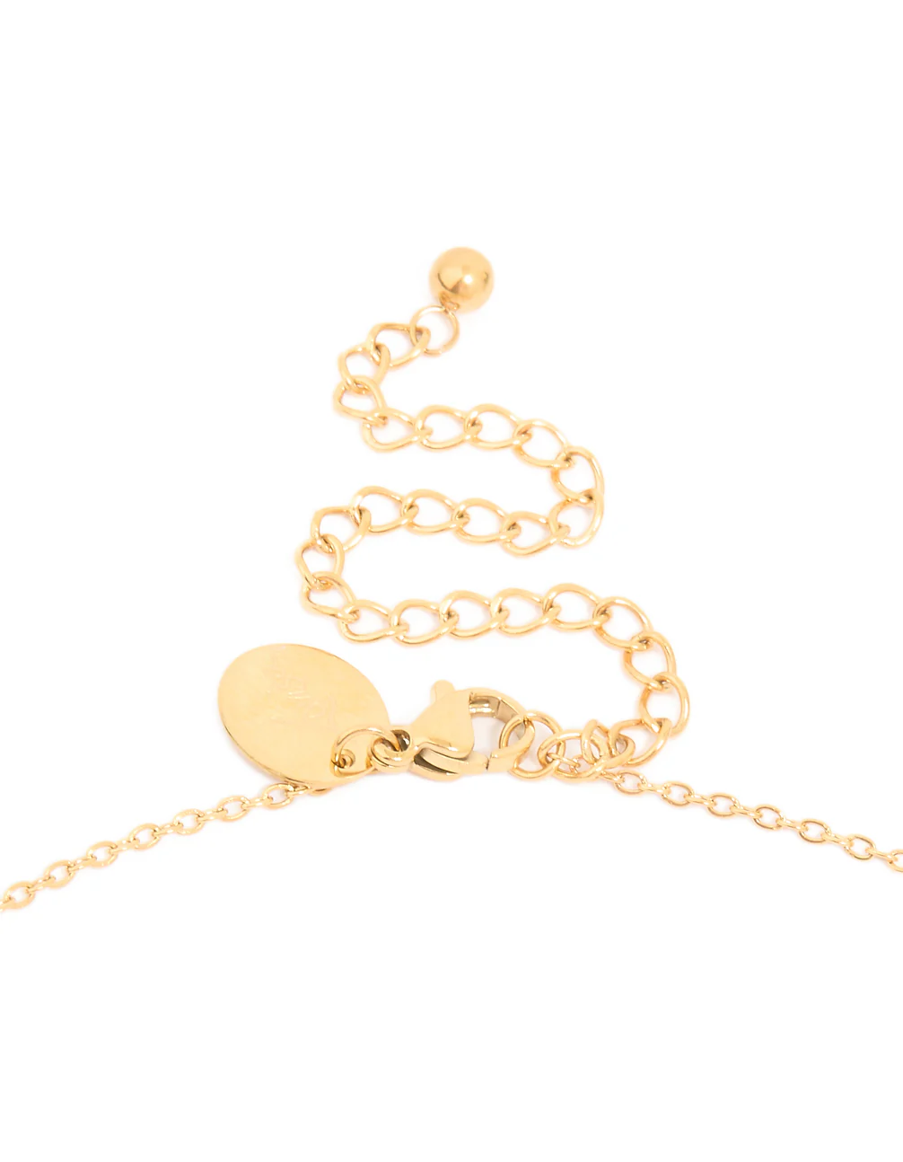 Waterproof Gold Plated Stainless Steel Cubic Zirconia Disc Pendant Necklace - Image 5