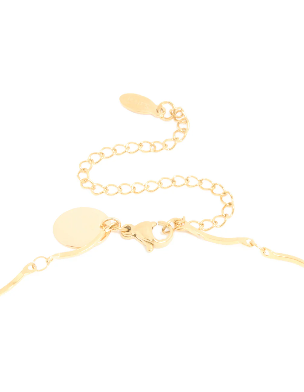Waterproof Gold Plated Stainless Steel Cubic Zirconia Droplet Charms Necklace - Image 3