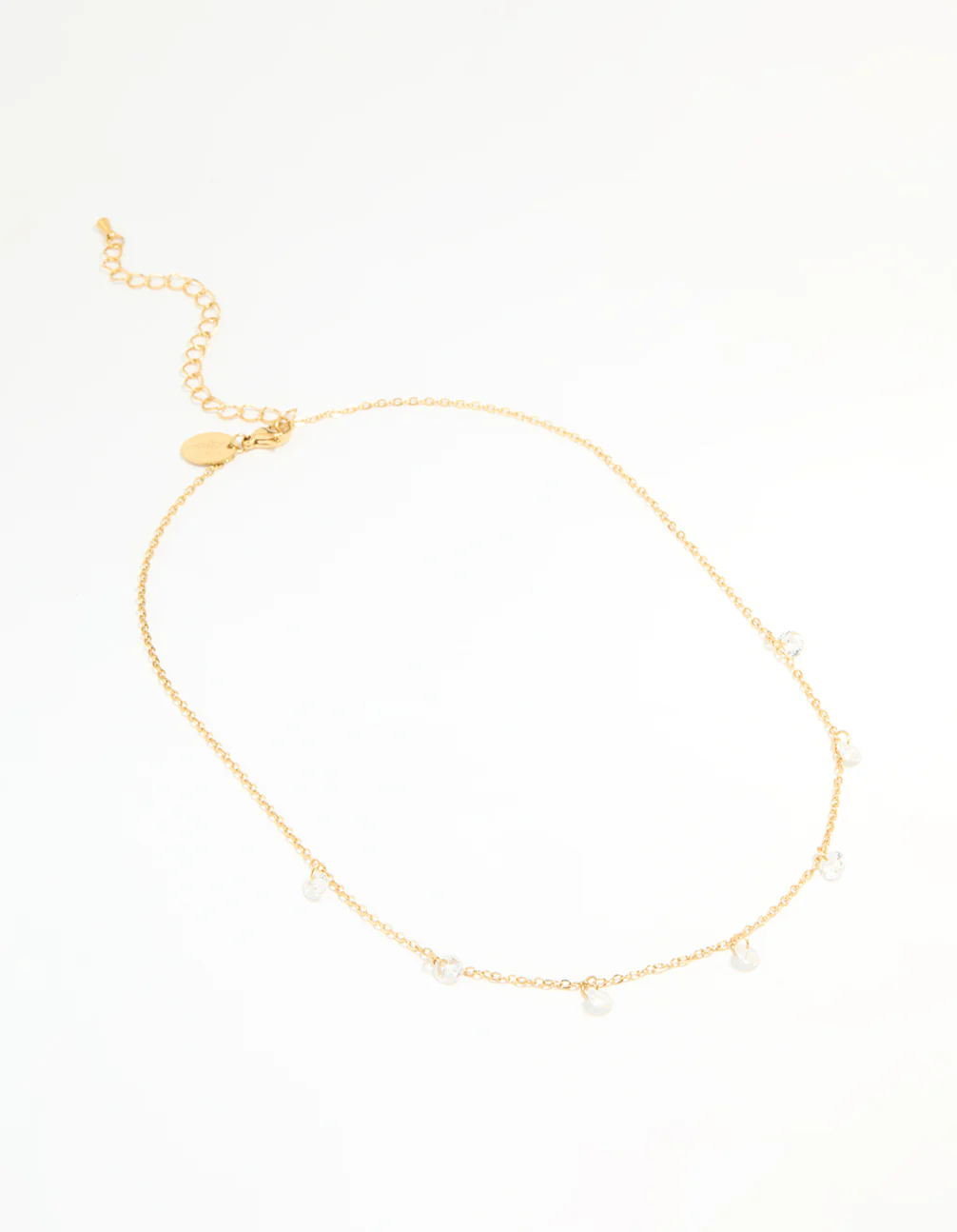 Waterproof Gold Plated Stainless Steel Cubic Zirconia Floating Charm Necklace - Image 2