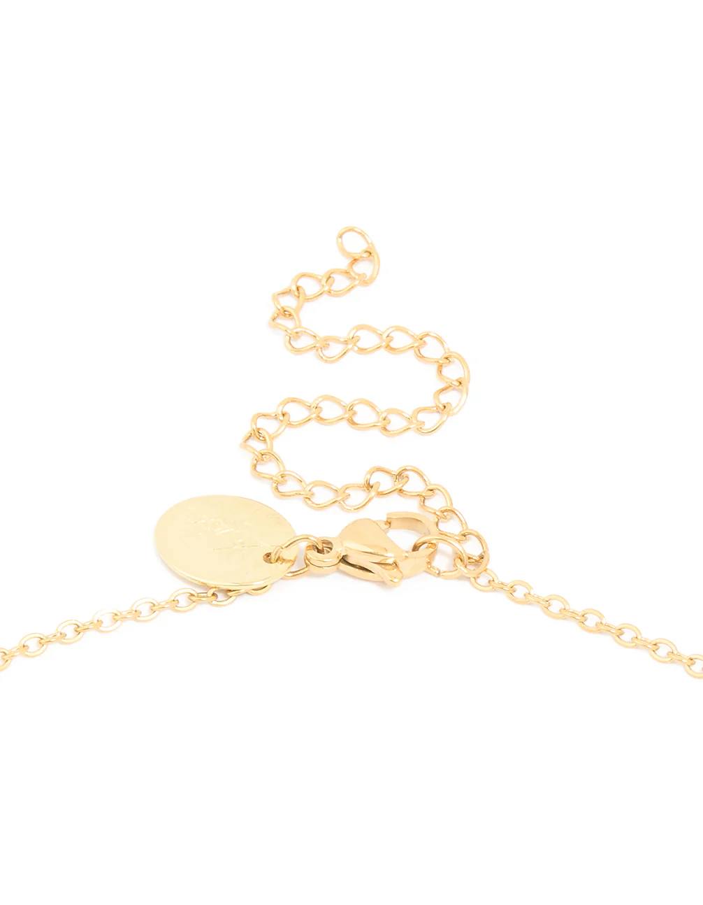 Waterproof Gold Plated Stainless Steel Cubic Zirconia Flower Outline Pendant Necklace - Image 3