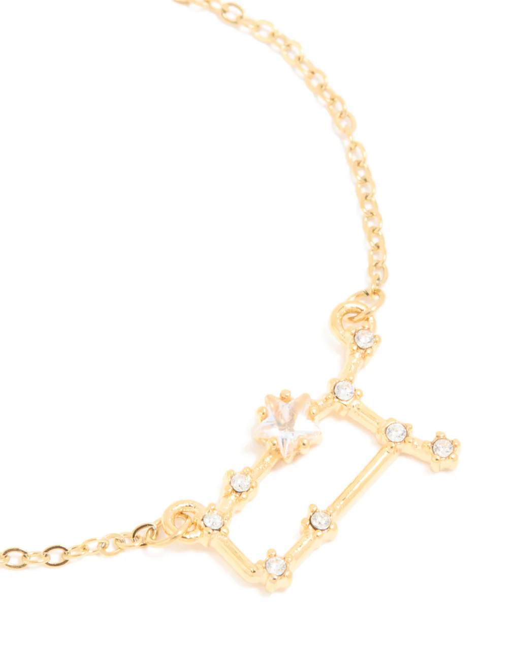 Waterproof Gold Plated Stainless Steel Cubic Zirconia Gemini Zodiac Sign Bracelet - Image 4