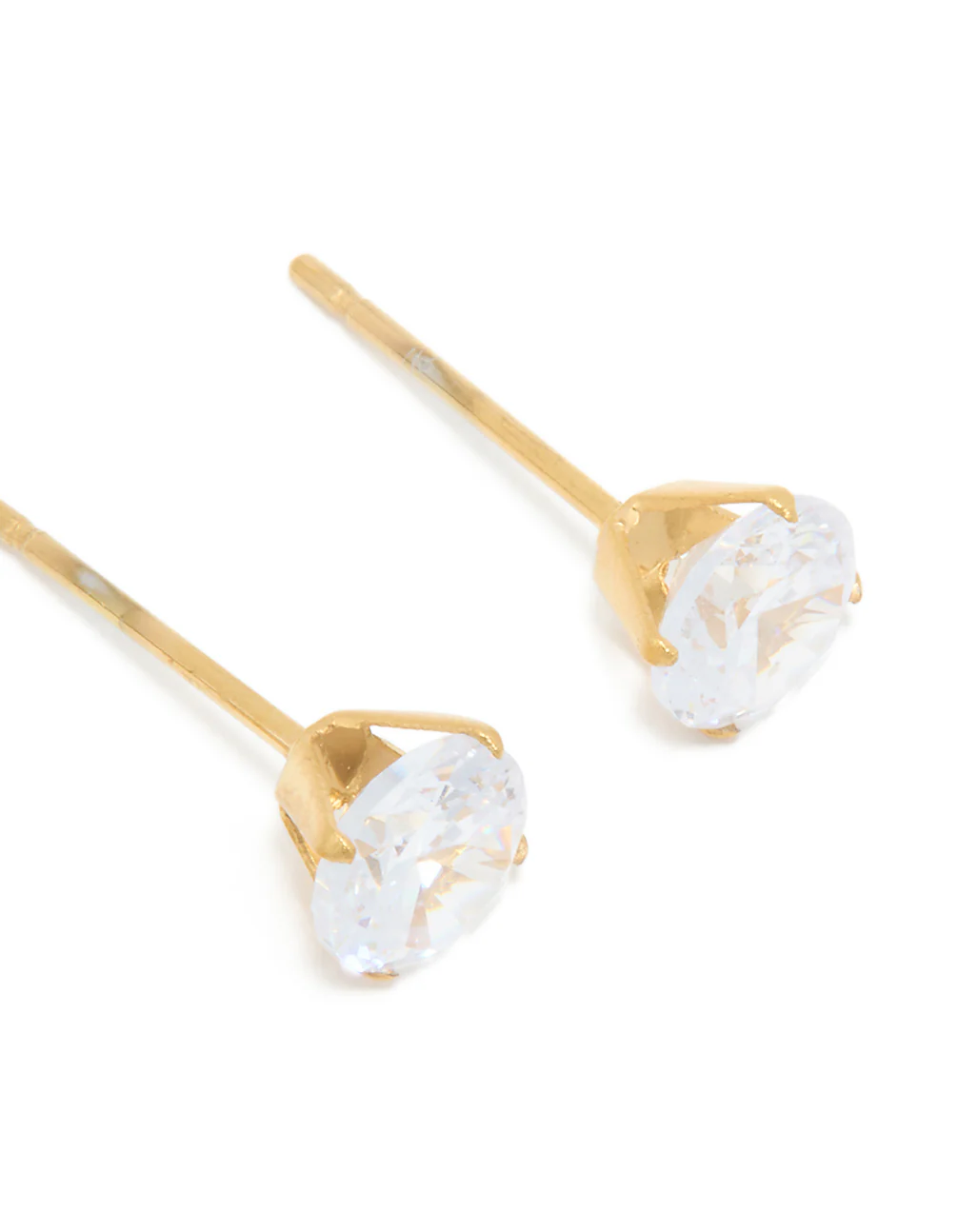 Waterproof Gold Plated Stainless Steel Cubic Zirconia Hoop & Stud Earrings 3-Pack - Image 5