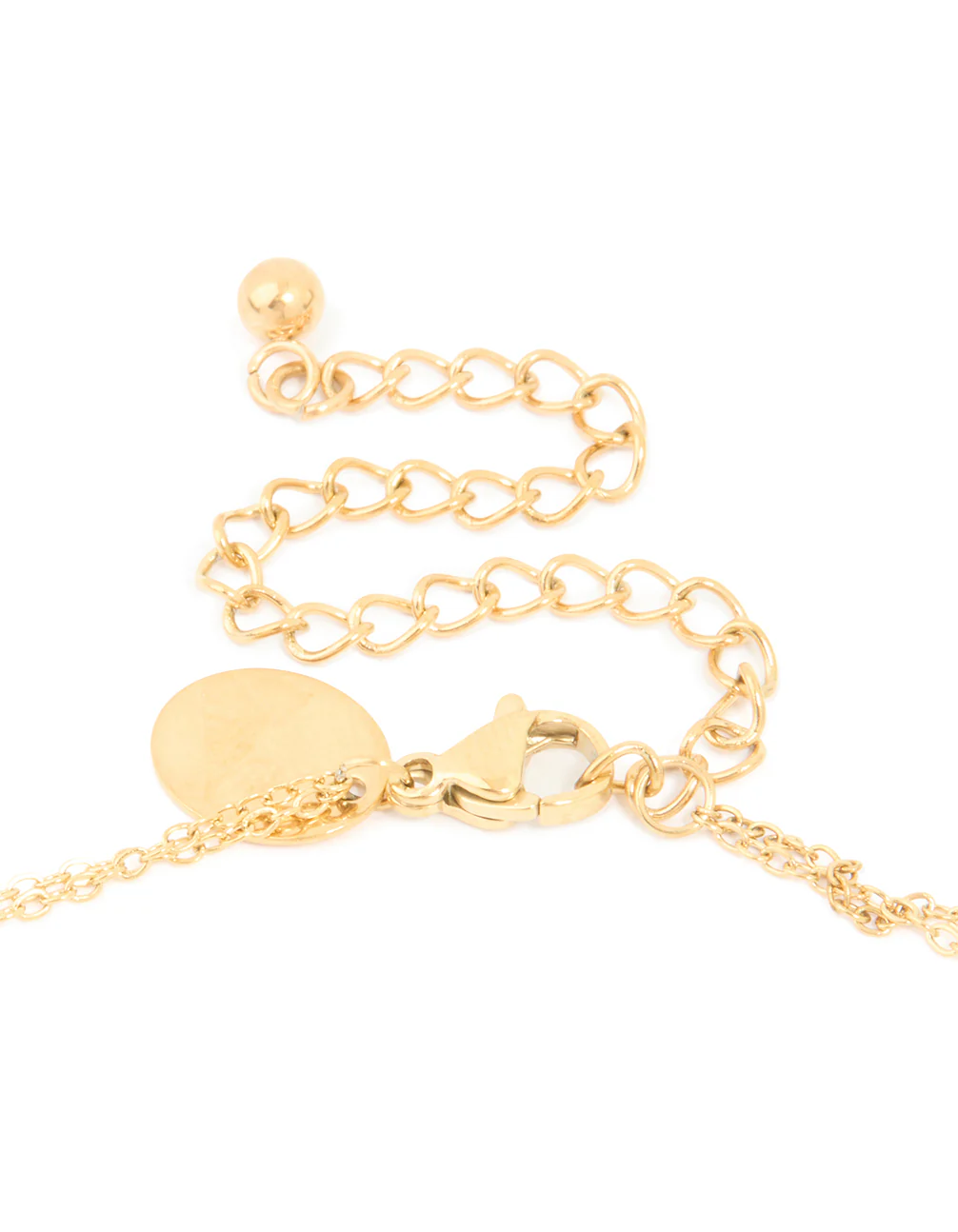 Waterproof Gold Plated Stainless Steel Cubic Zirconia Layered Necklace - Image 3