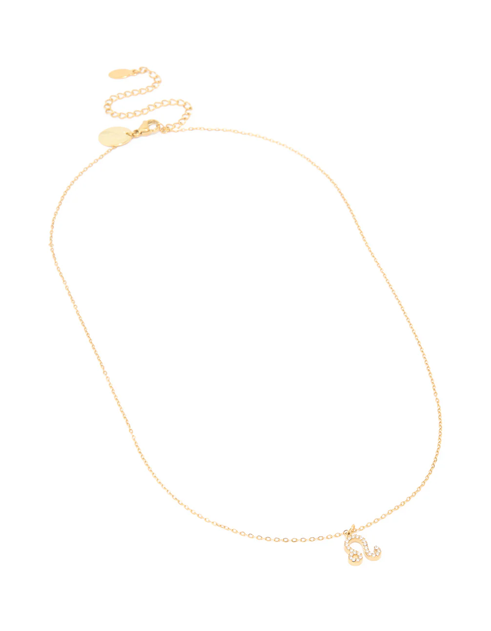 Waterproof Gold Plated Stainless Steel Cubic Zirconia Leo Zodiac Sign Necklace - Image 4