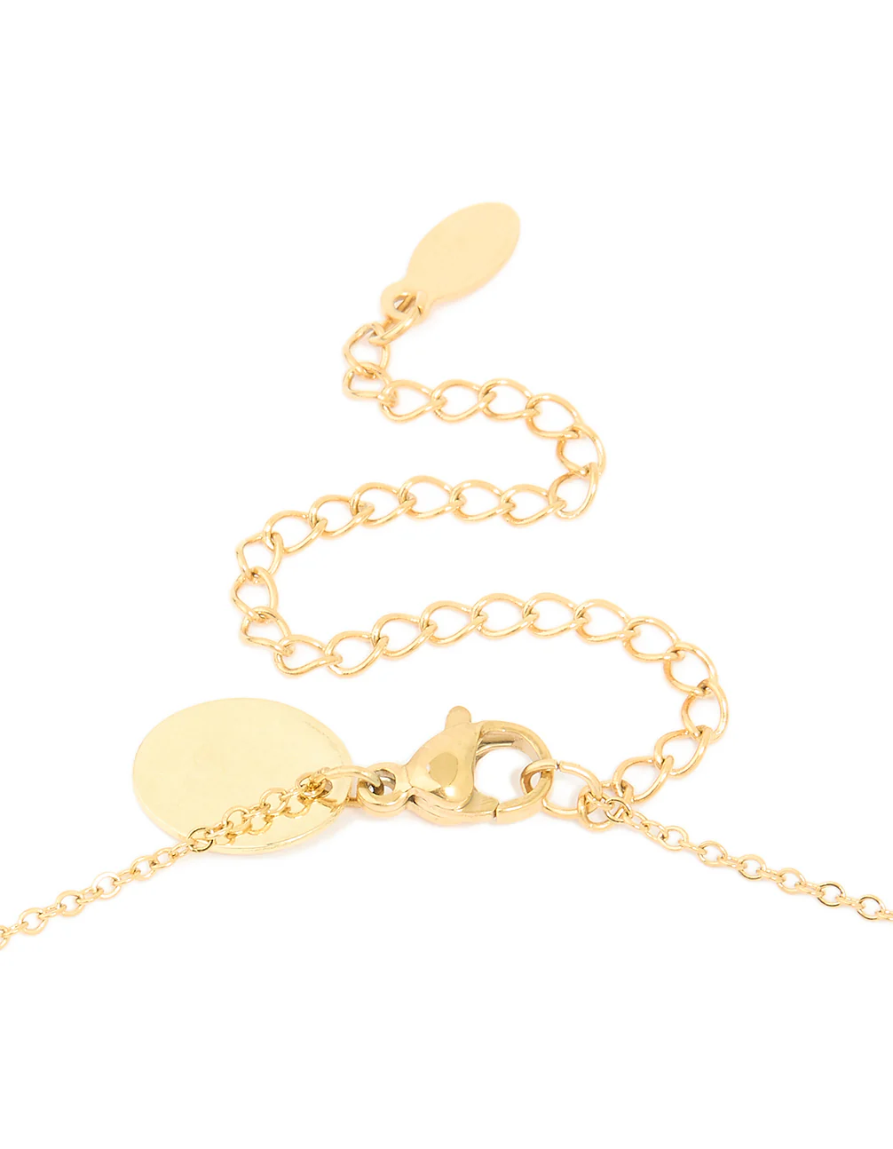 Waterproof Gold Plated Stainless Steel Cubic Zirconia Lock & Key Necklace - Image 3