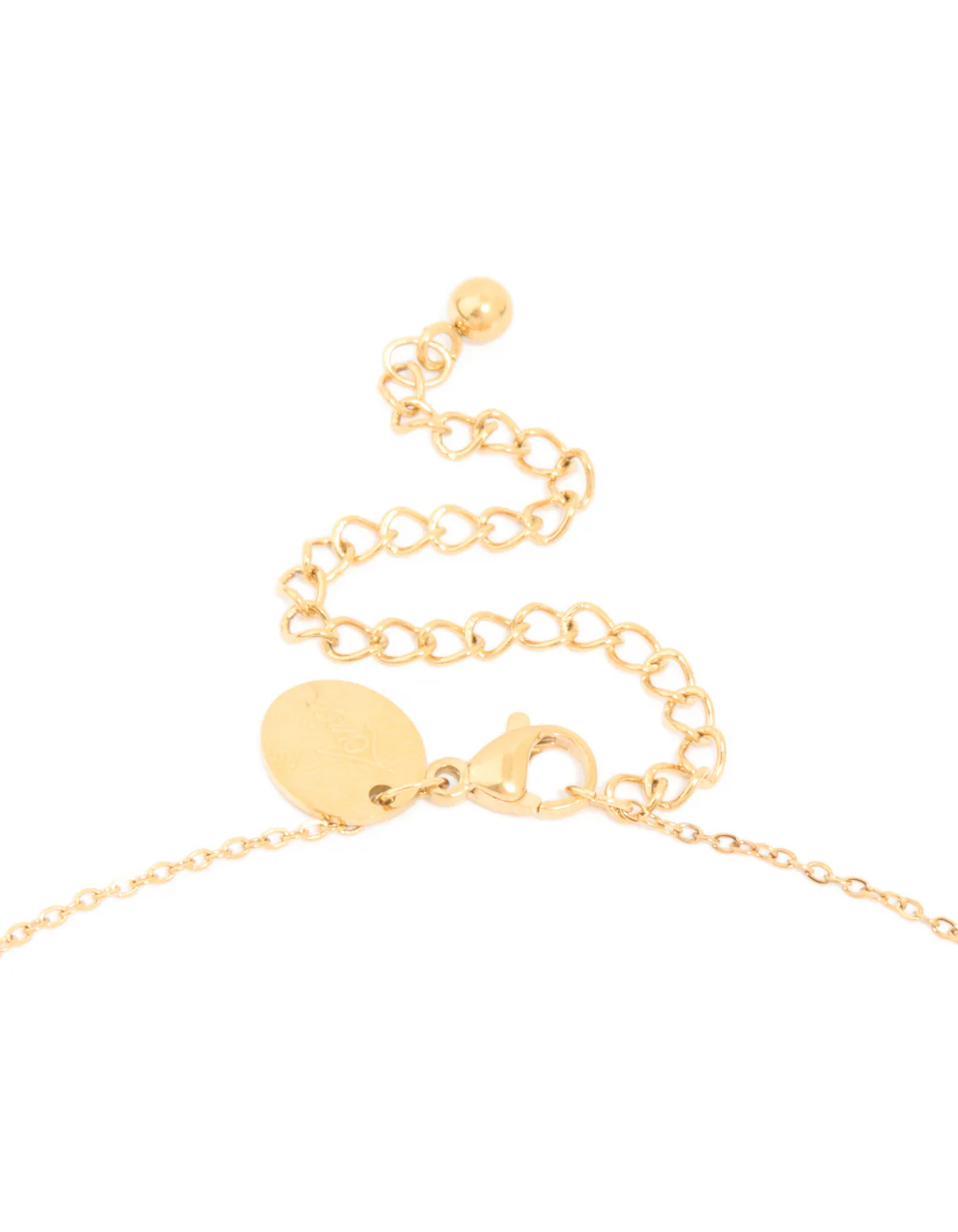Waterproof Gold Plated Stainless Steel Cubic Zirconia Marquise Fan Necklace - Image 3